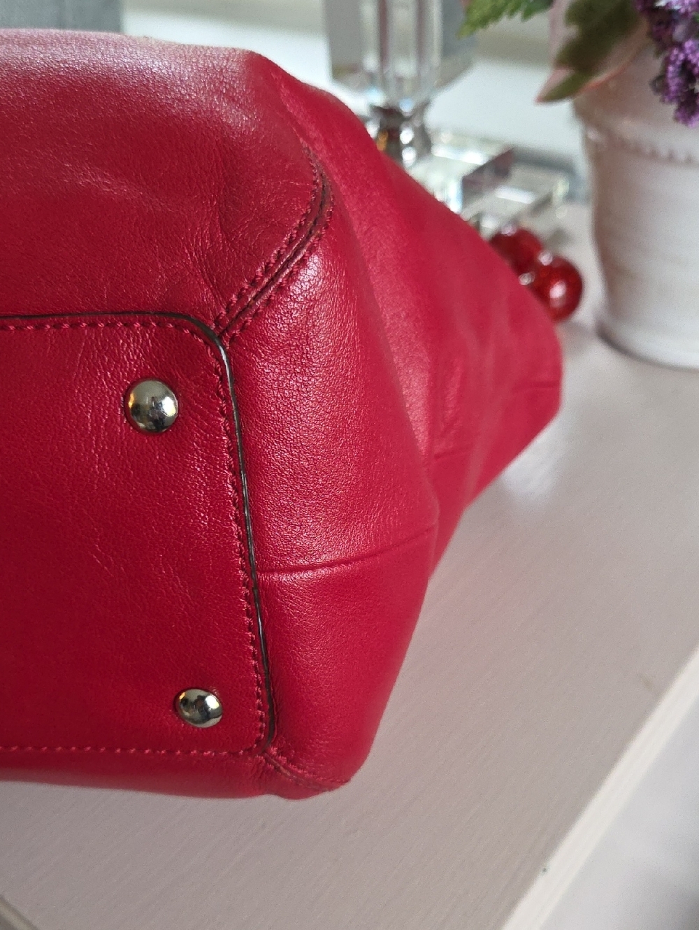 COACH Red Medium SOHO Pleated Leather Shoulder Bag 2006 - Picture 11 of 15